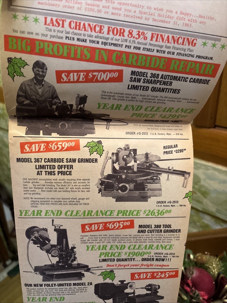 Sharpening Products advertisement, foley belsaw 1983