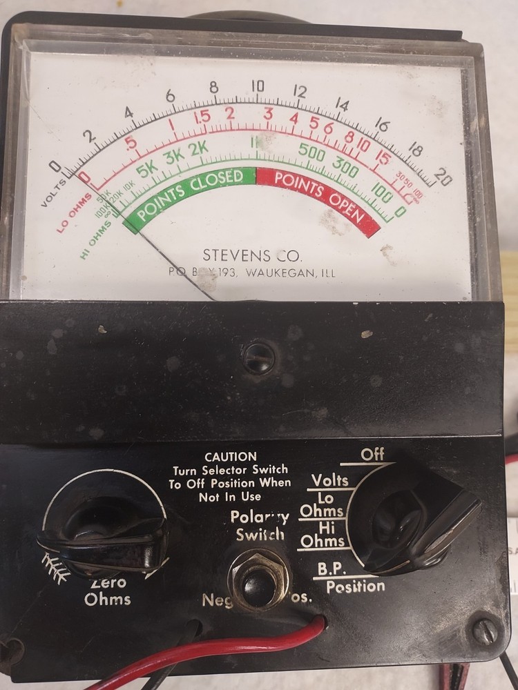 VTG Stevens Co. Breaker Point Ignition Tester Open Closed Powers On