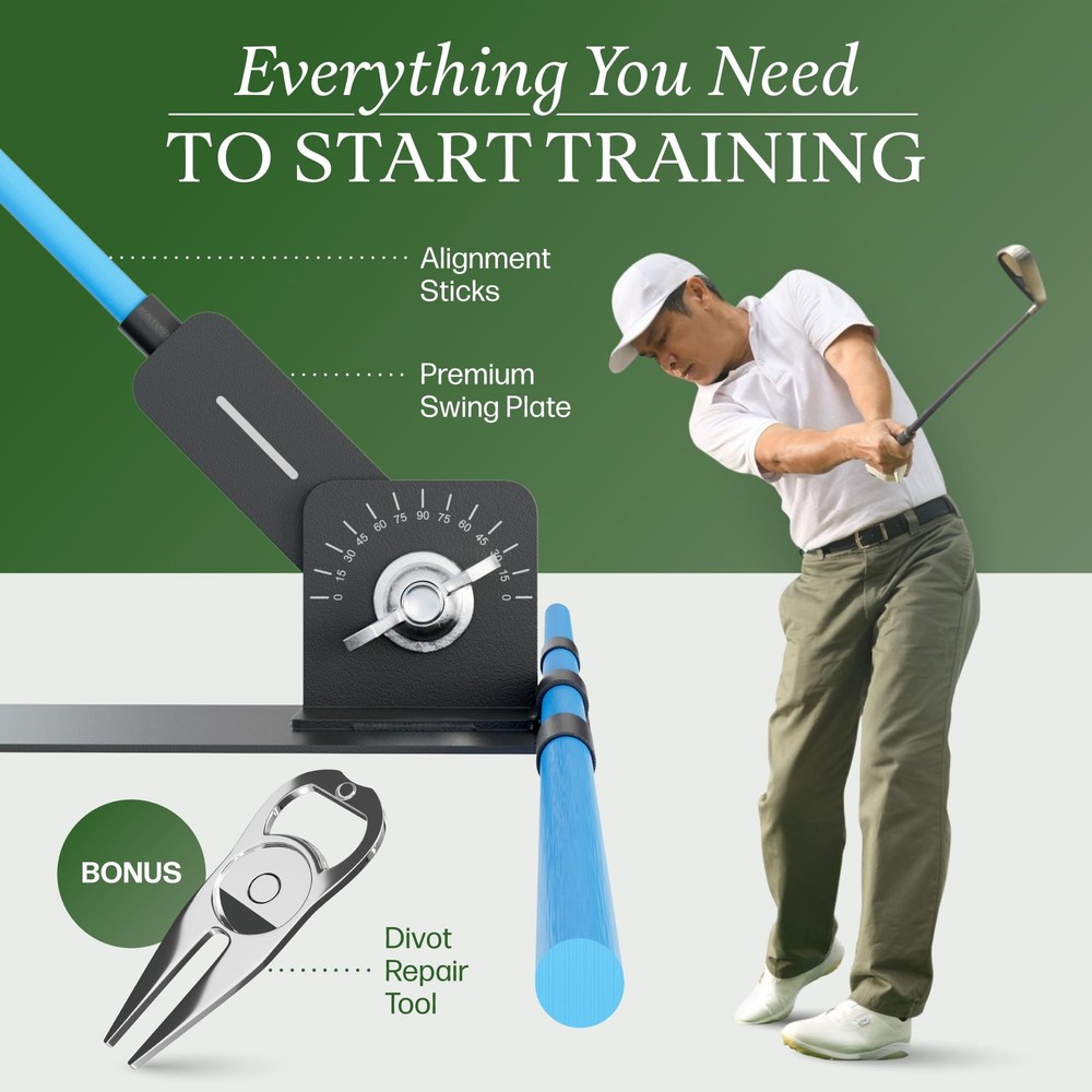 Golf Alignment Stick Holder Plate Professional Swing Trainer Practice Tool Tr...