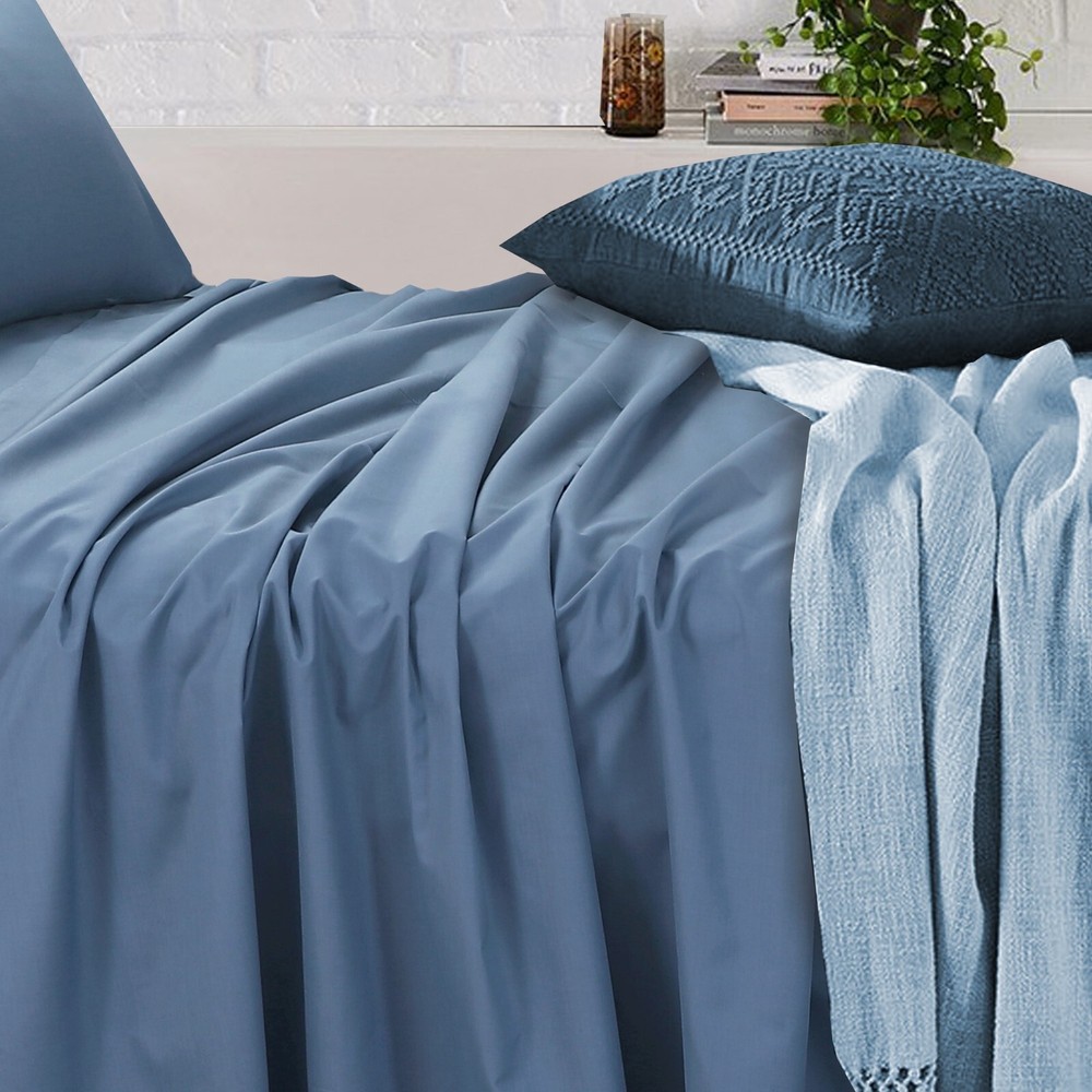 Flat Sheets Cotton Rich King Single Fitted Sheet With Pillowcases