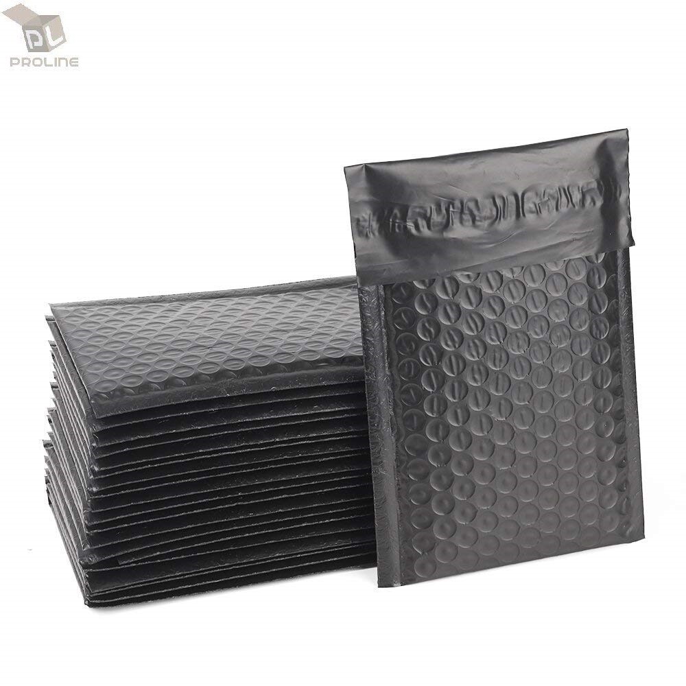 50 #5 10.5" x 16" Black Poly Bubble Mailers Shipping Mailing Padded Envelopes