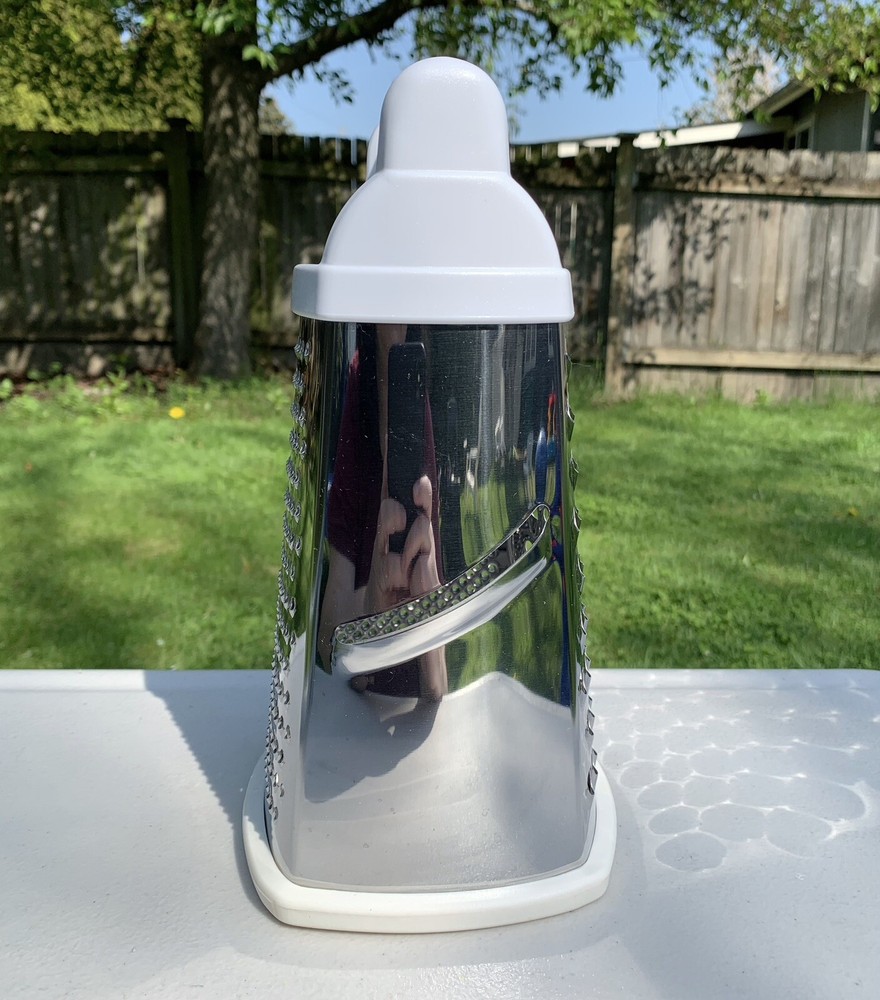 KitchenAid Stainless Steel Box Grater, 4 Sided with White Handle - NICE!