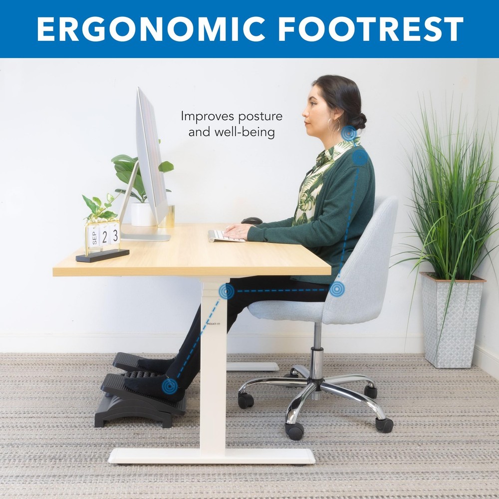 Mount-It! Ergonomic Footrest, Tilt Adjustable Individual Platforms, Height Adjus