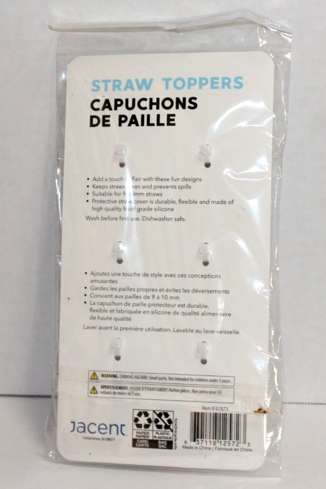 Set 6 Jacent Straw Toppers NIP