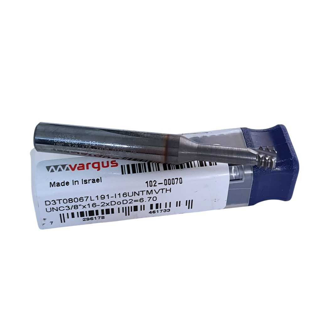 Vargus D3T08067L191 3/8"‑ 16 UN Solid Carbide Thread Mill TiCN Coated Internal