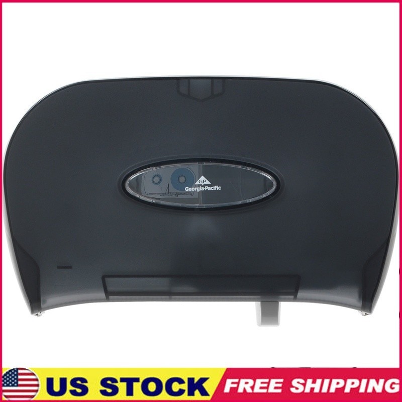 High Capacity Double Roll Dispenser Sliding Gate Waste Minimizing Plastic Cover