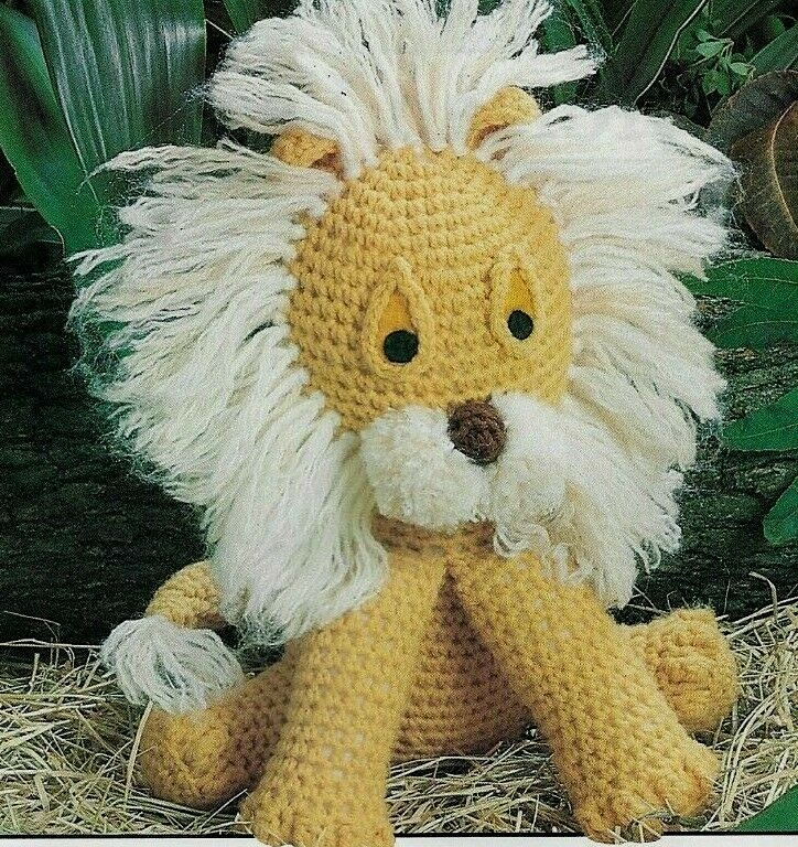 LION-HEARTED LESTER STUFF ANIMAL TOY DIGEST SIZE CROCHET PATTERN INSTRUCTIONS
