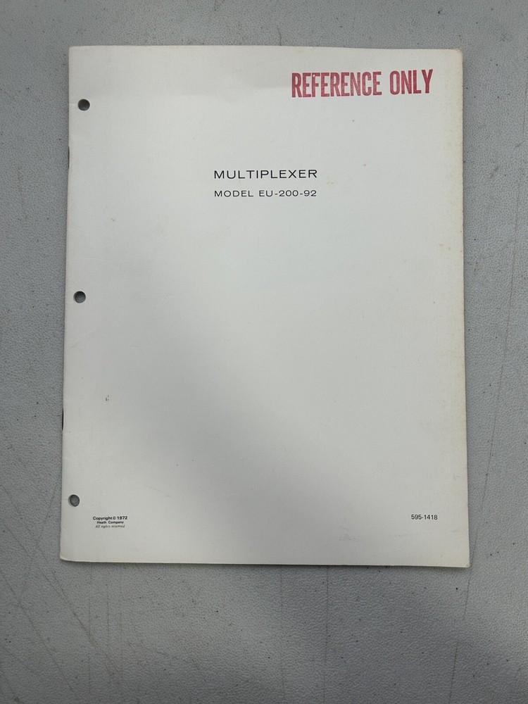 Heath Company Multiplexer Model EU 200 92 Manual