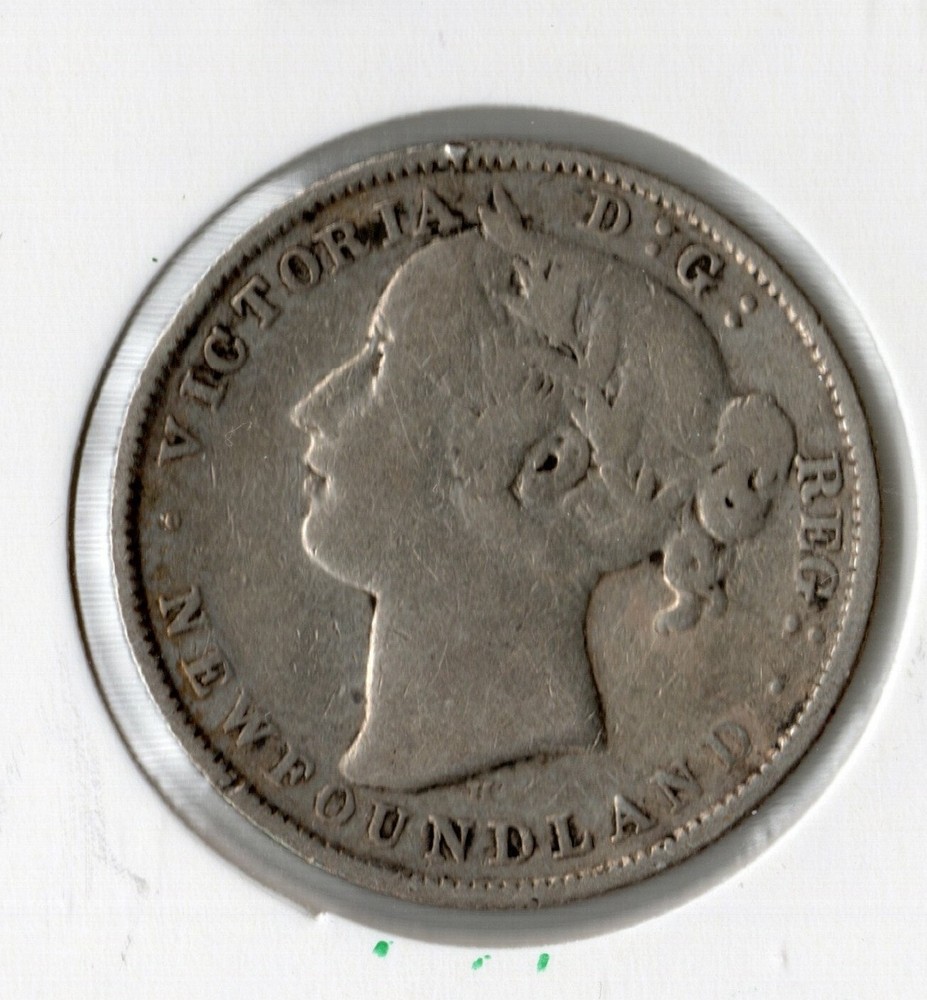 Coin Newfoundland 20 Cents 1872 H KM4, silver