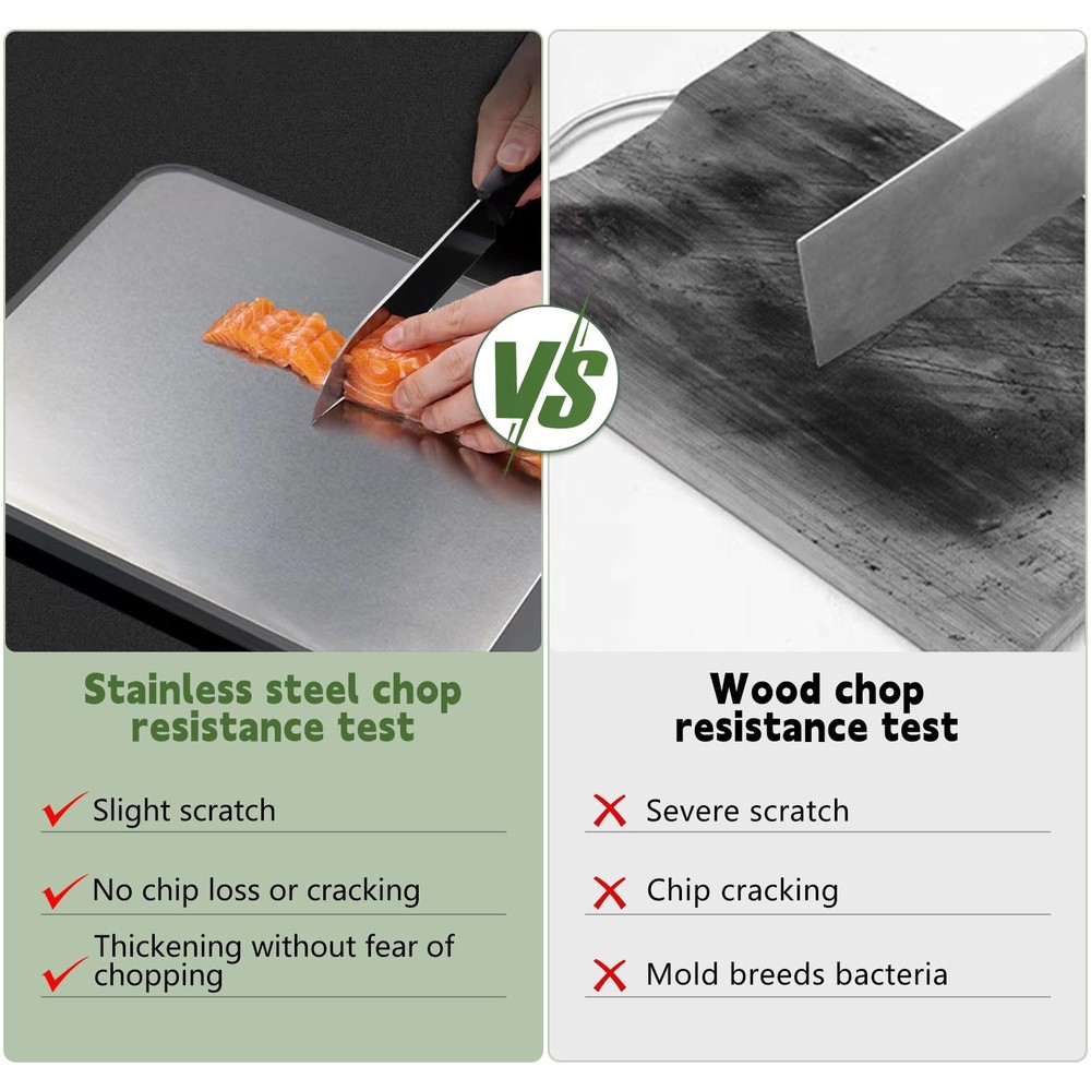 Cutting Board Double Sidedlarge Stainless Steel Cutting Boardswheat Straw Cuttin