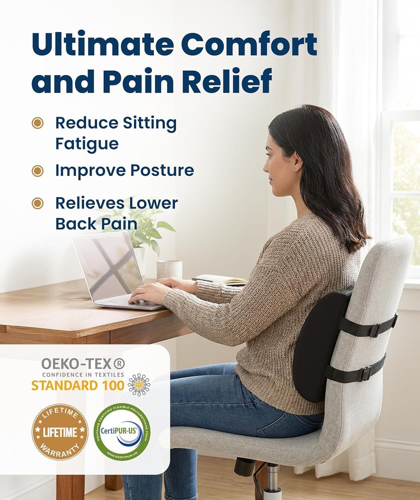 Memory Foam Lumbar Support Pillow Chair