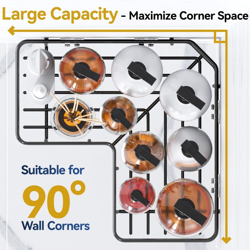 YASONIC Corner Shower Caddy 3 Pack Adhesive Rustproof Black