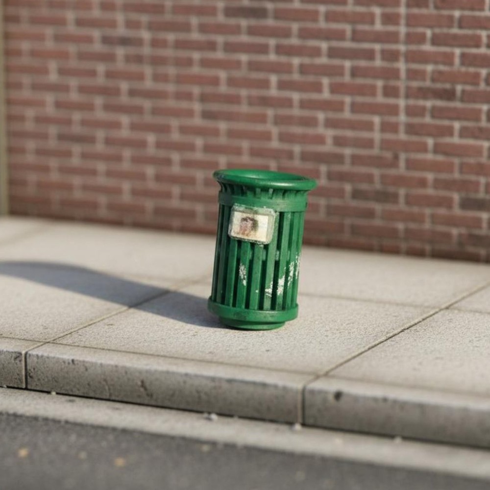 1/64 Scale Trash Can Highly Detailed Tiny Street Trash Bin Model for Sand