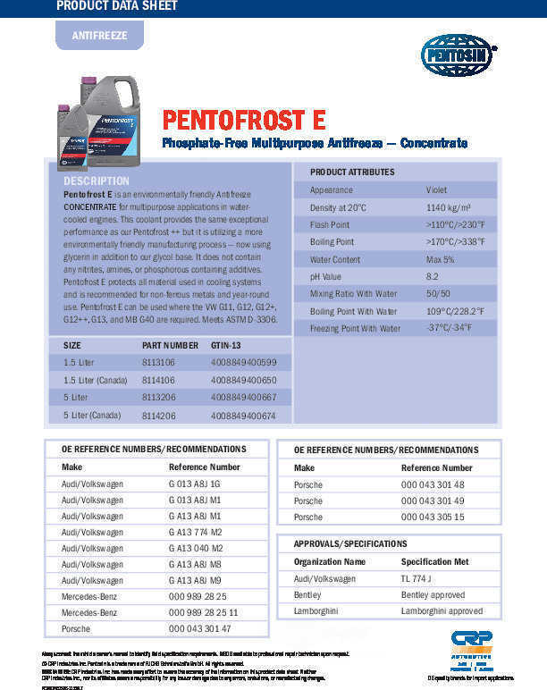 Engine Coolant / Antifreeze CRP 8113106