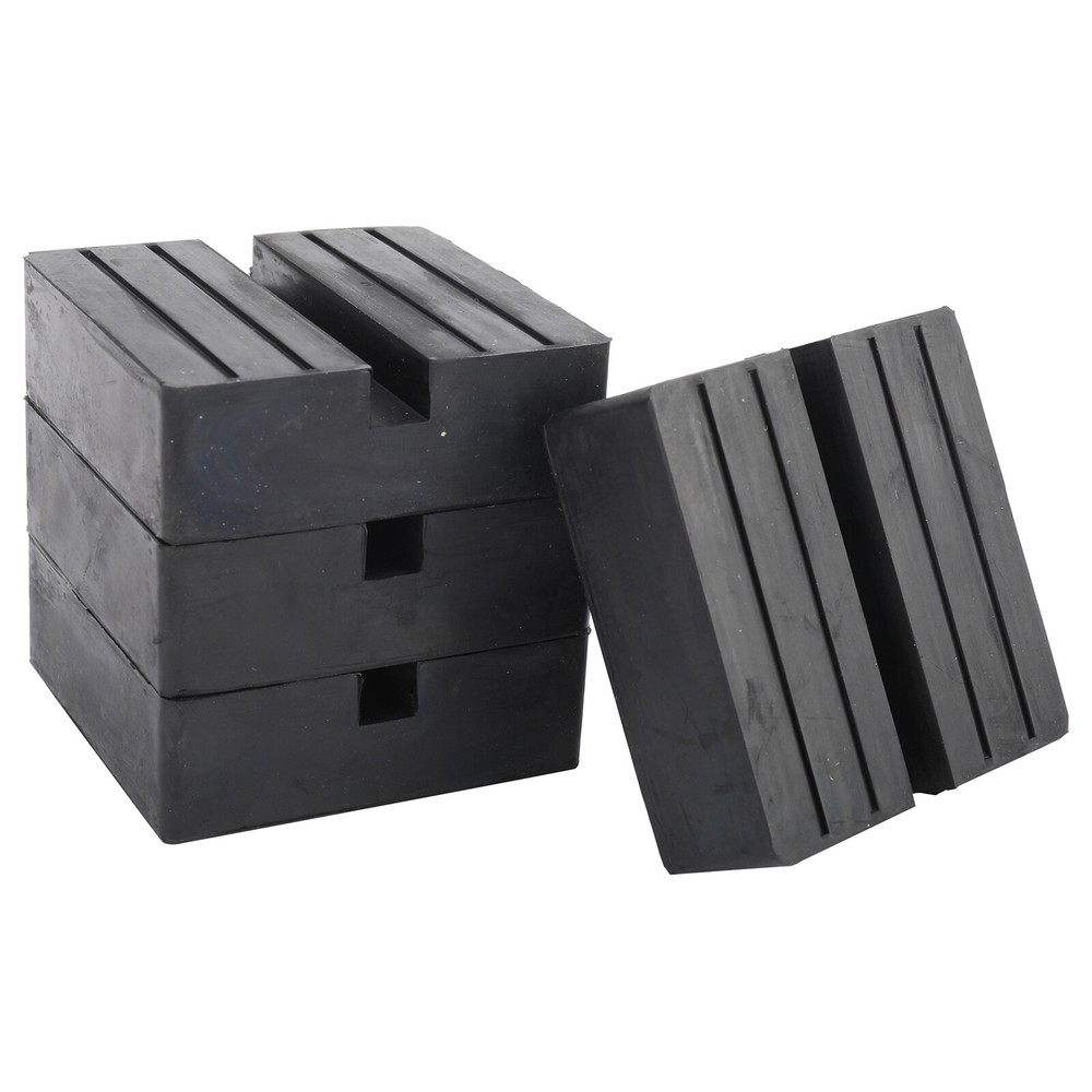4 Pack 4 TON Square Rubber Jack Pad Adapter Pinch Weld Side Frame Rail Protector