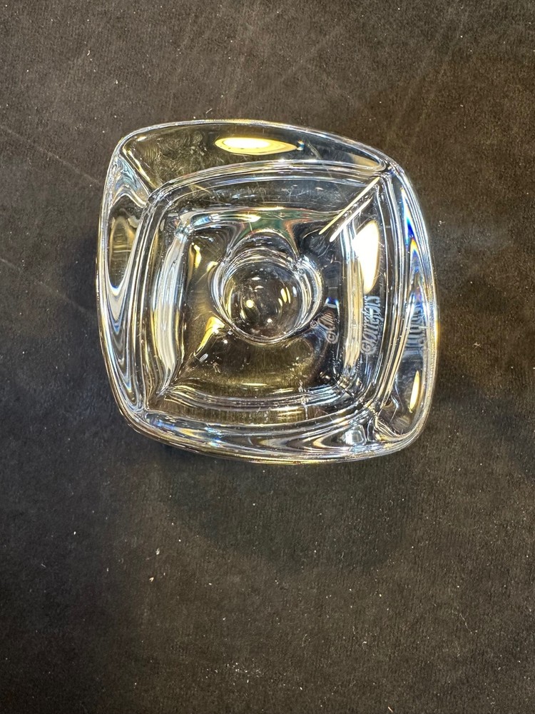Orrefors Scandinavian Crystal Cube Candlestick Holder