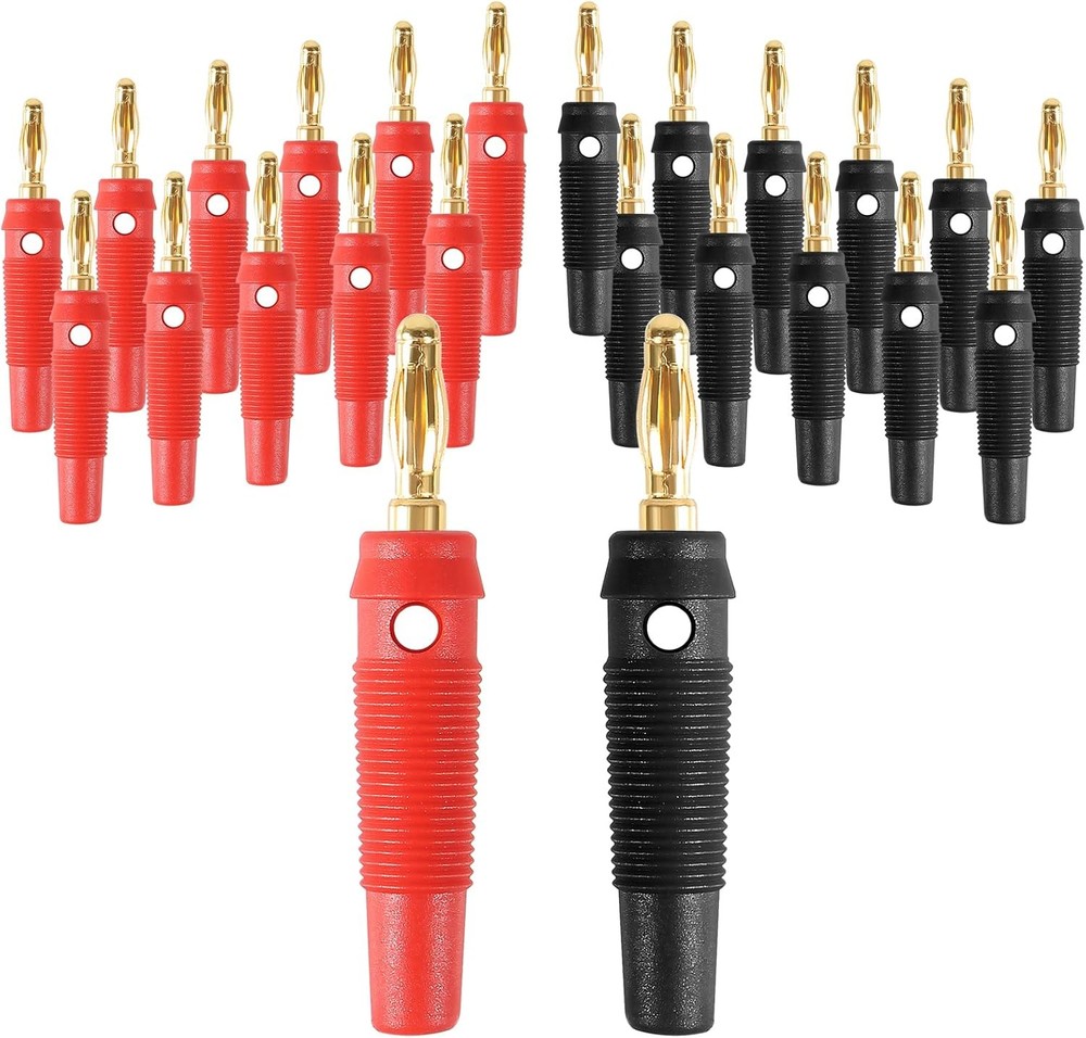 24Pcs 4mm Banana Plug 32A High Current Speaker Plugs Stackable Screw...