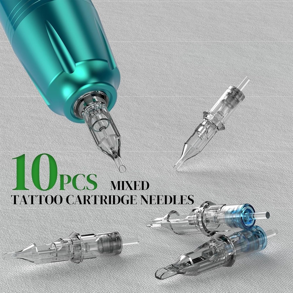 Wireless Tattoo Kit Complete for Beginners Pen Machine with Power Supply Needles