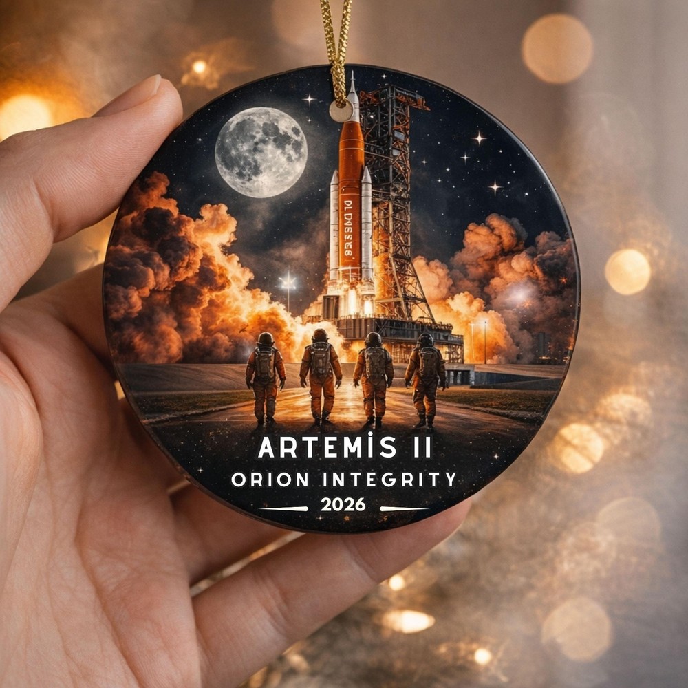 Artemis II Ornament, Personalized Rocket Launch Keepsake