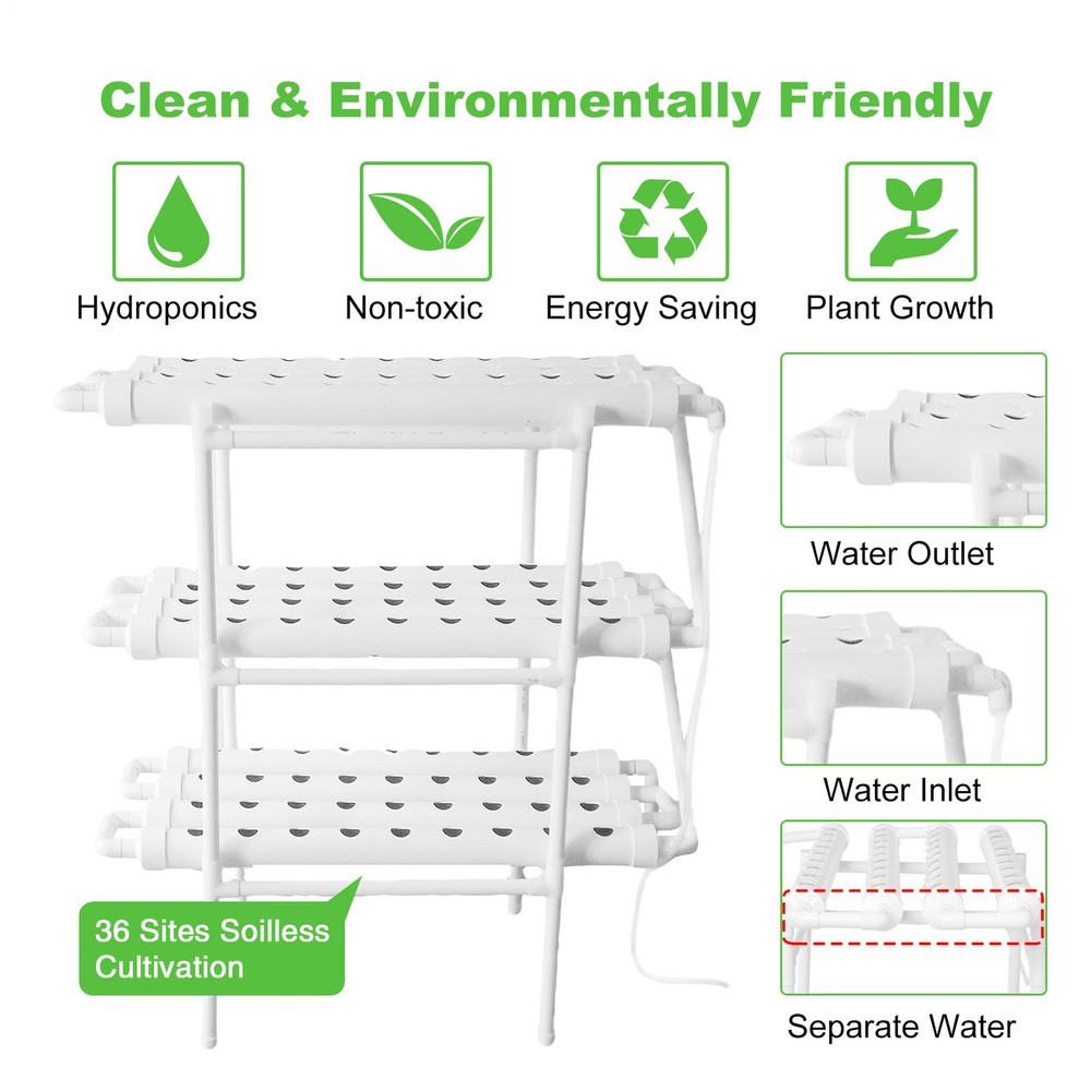 Hydroponic Site Grow Kit 108 Planting Sites 3 Layer Hydroponics System