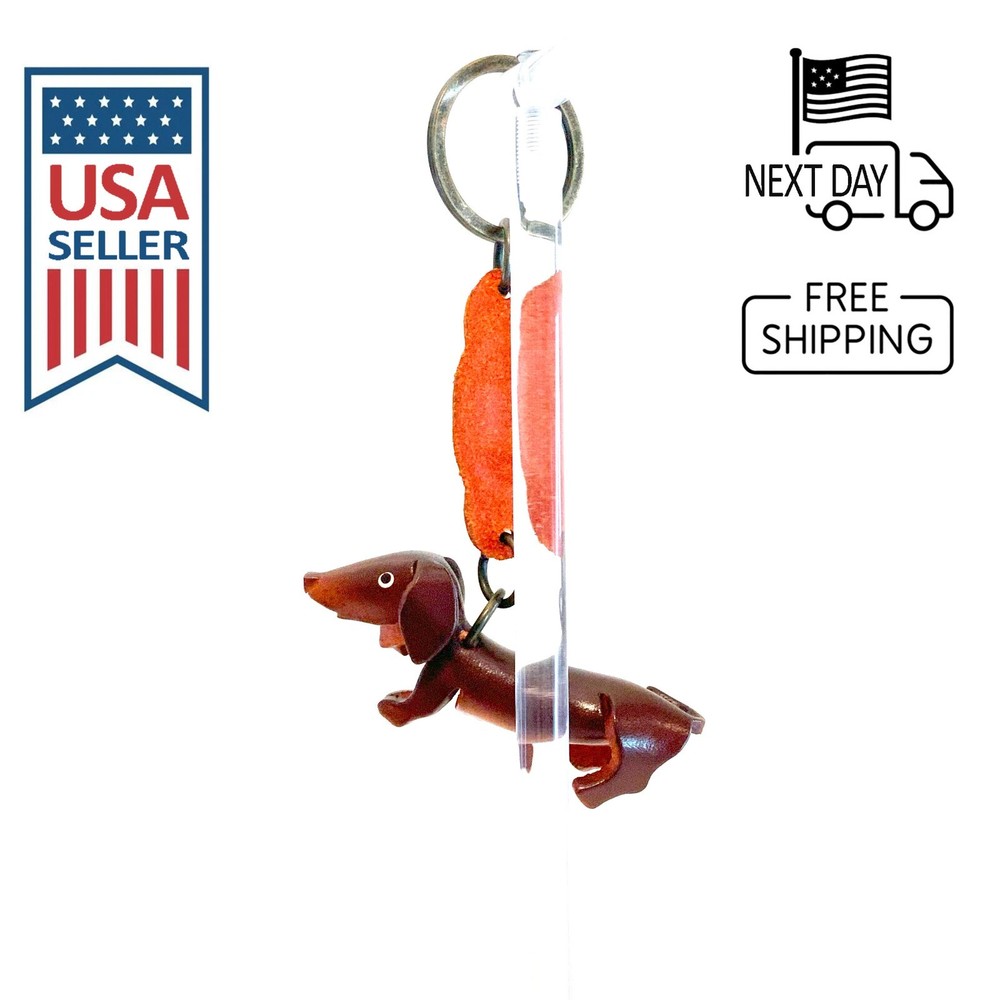 Dachshund Handmade Leather Keyring