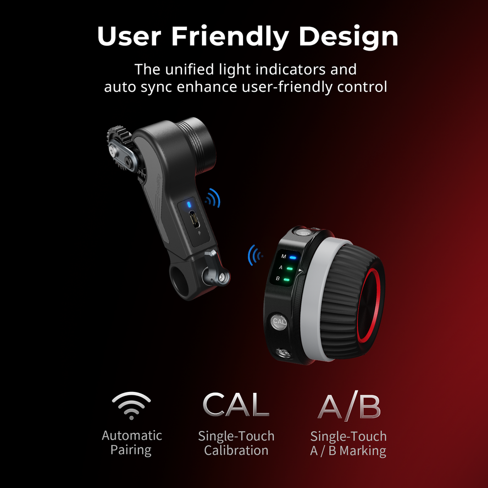 SmallRig Wireless Follow Focus Lite Kit with Handwheel Controller & Receiver Mot