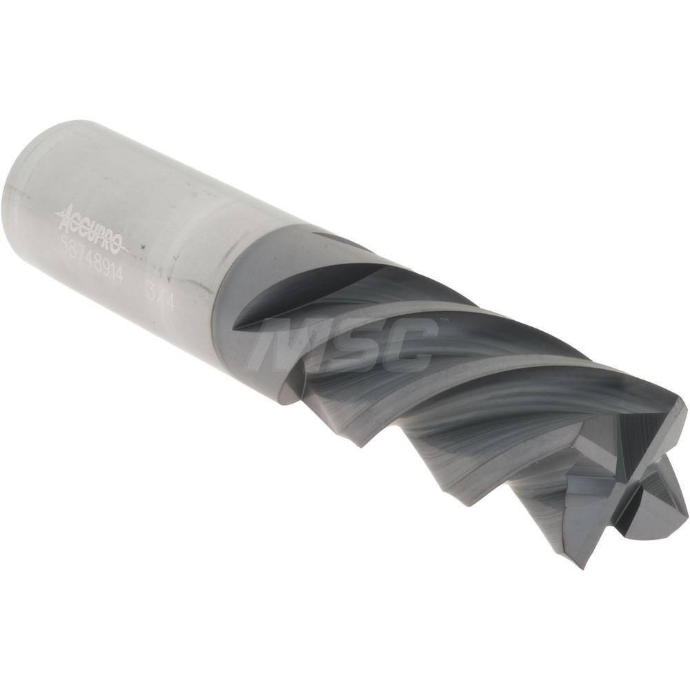 Accupro 3/4", 1-1/2" LOC, 3/4" Shank, 4" OAL, 4 Flute, Solid Carbide Square E...