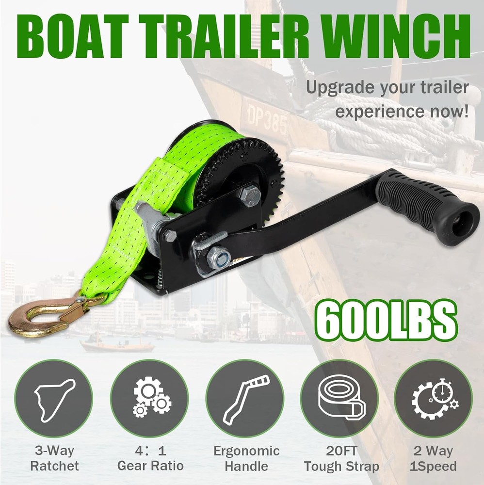 Manual Hand Winch with Nylon Strap