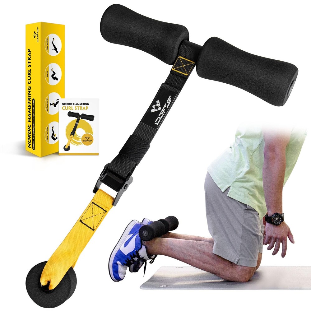 Nordic Hamstring Curl Strap - Holds 420 Pounds, Great for Hamstring Curls, Si...