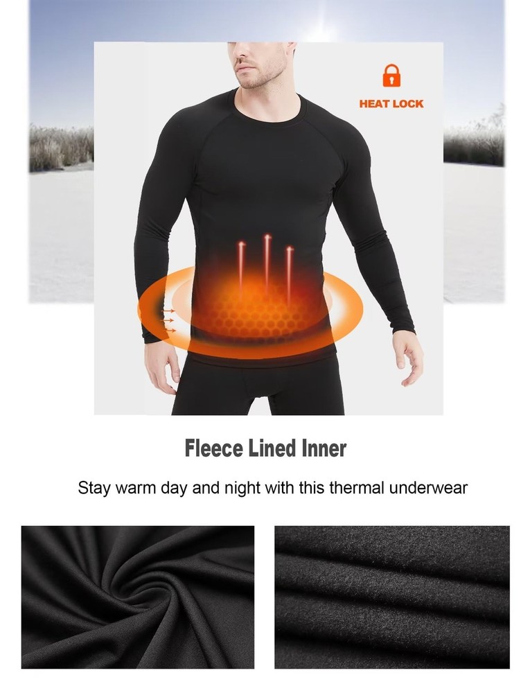 5 Pack Thermal Compression Shirts for Men Long Sleeve Running Gear Undershirt...