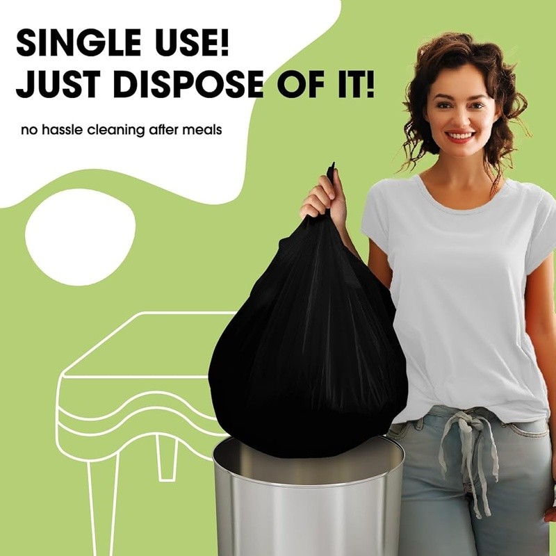 Disposable Tablecloths Waterproof Sturdy Rectangular Covers 8 Pack Event Use