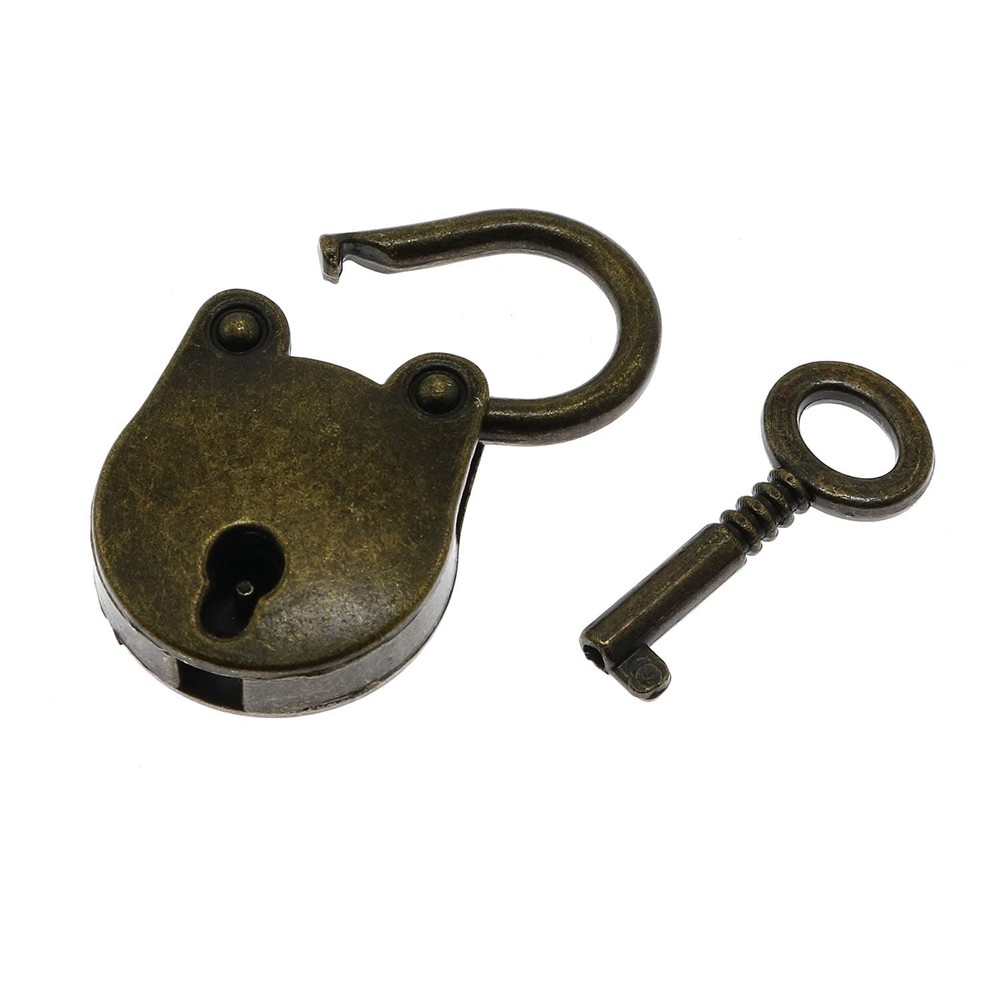 LDCREEE Antique Embossing Decorative Brass Hasp Clasp Latch Lock with Bronze