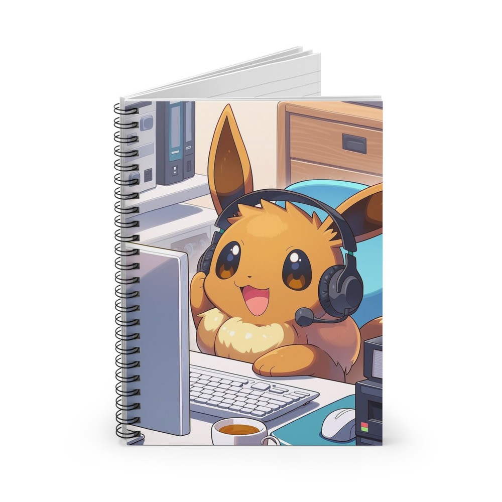 Cute Normal Type at Desk Spiral Journal