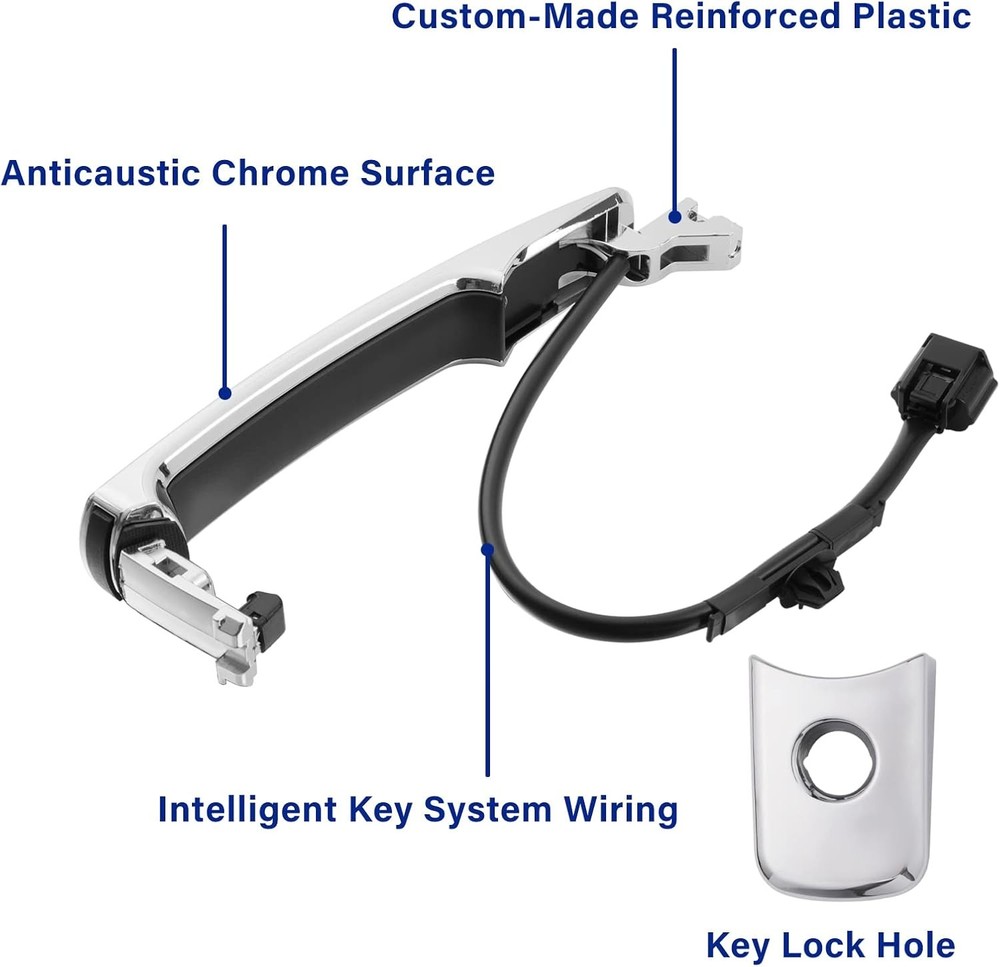 Chrome Door Handle Front Left Driver Side for Nissan Rogue 2010-2013,with Sensor