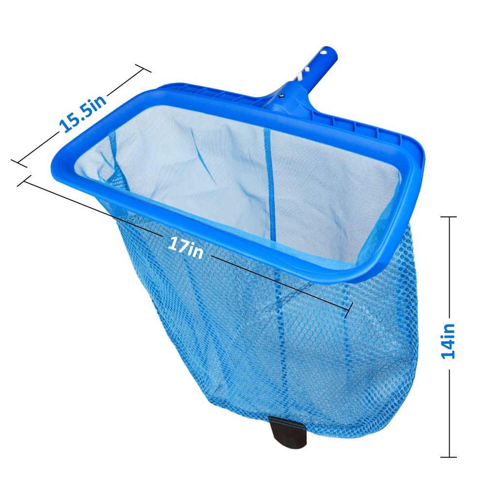 Swimming Pool Skimmer Net, Fine Mesh Pool Leaf Rake Net with Double-Layer Dee...