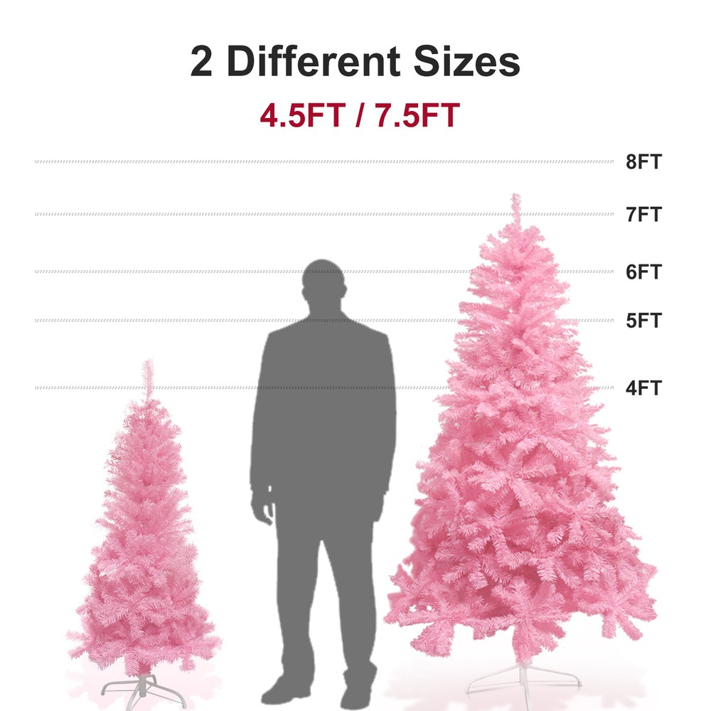 4.5ft / 7.5ft Pink Christmas Tree USB LED String Lights Decor with Remote Timmer