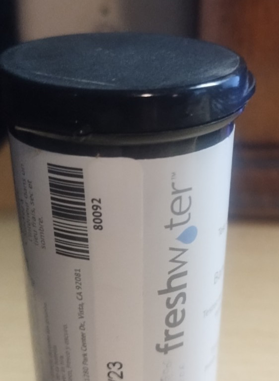 freashwater brand.  saltwater test strips