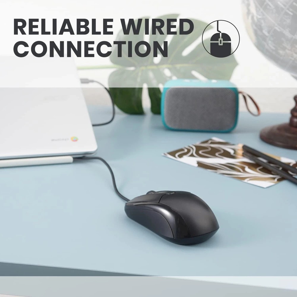 USB 2.0 Optical Wired Scroll Wheel Mouse PC Laptop Notebook Desktop Black Mice