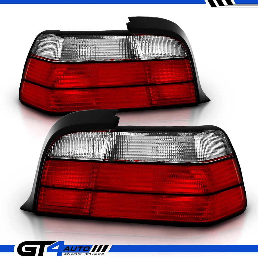 1992-1999 Red Clear Tail Light Assembly for BMW E36 3-Serie Coupe Left Right Set