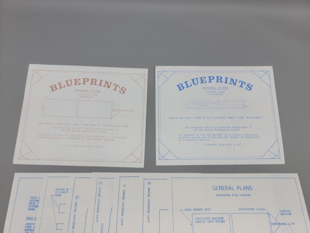 Star Trek Blueprints USS Graynet Pulk 1976 Galactic 9 Sheets