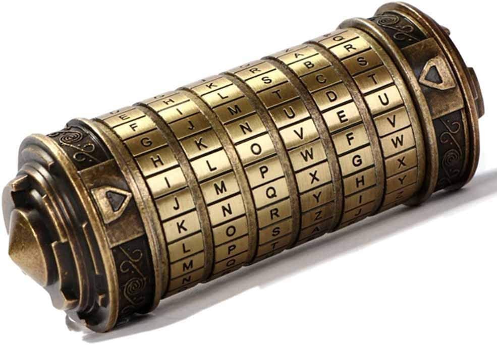 Cryptex Da Vinci Code Mini Cryptex Lock Puzzle Boxes with Hidden Brass
