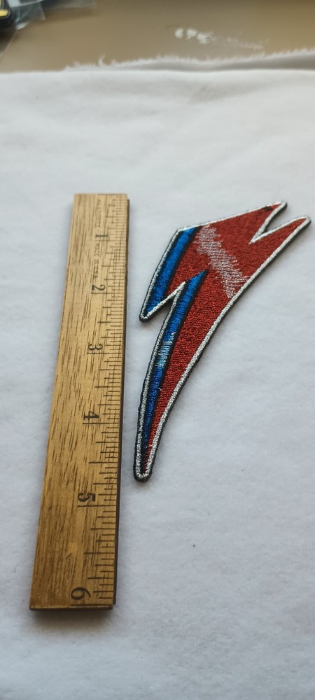 David Bowie Bolt 5 x 1.75 Inch Iron On Patch