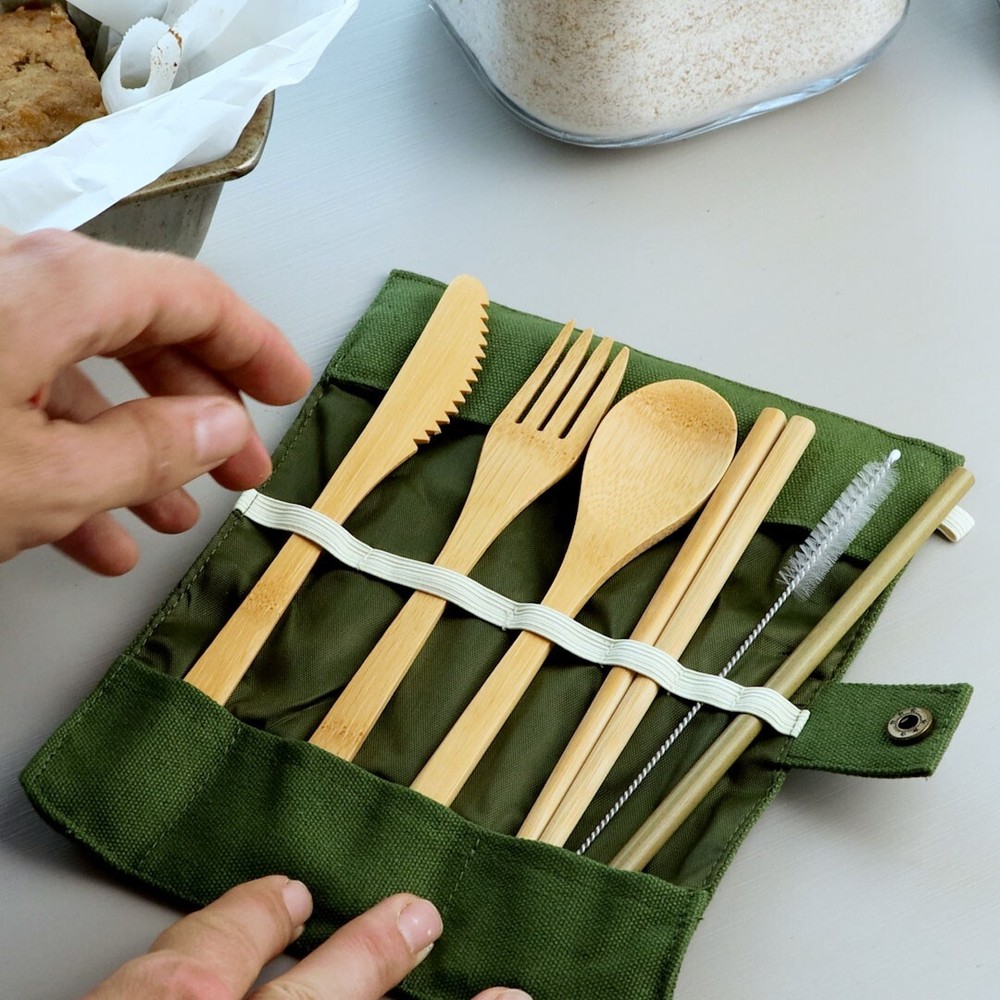 PLANT OATH Bamboo Utensils Set: 4 Pack | Sustainable Gift | Zero Plastic Kitchen
