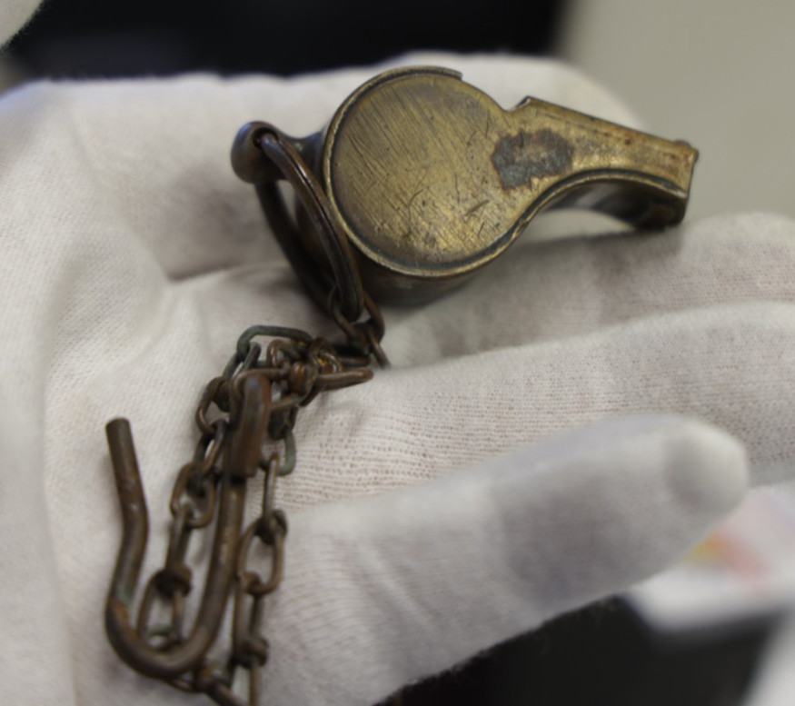 WWII US Army Brass Whistle w/ Chain