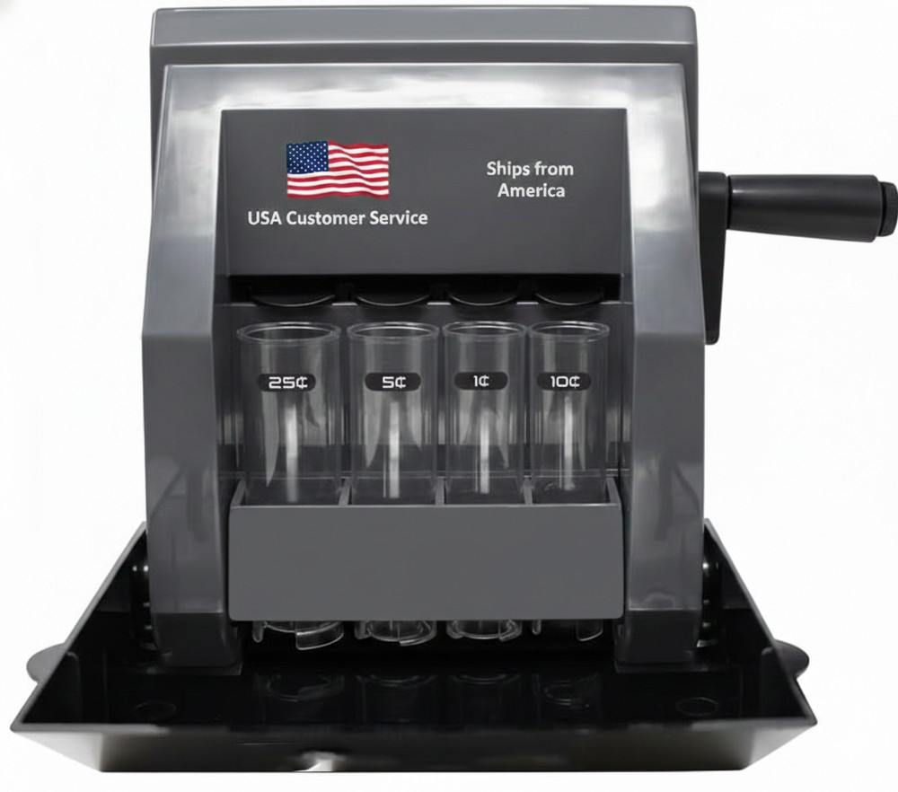 MSW-V18 Precision Manual Crank Coin Sorter and Rapid Roll Wrapper