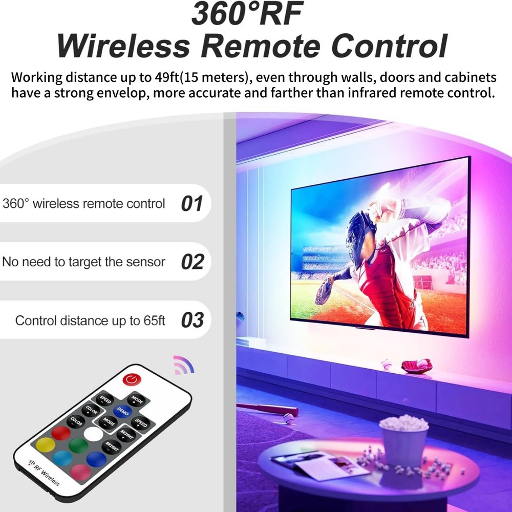 RGB Led Light Strip Controller 17-Key RF Wireless Remote DC5V USB Connector