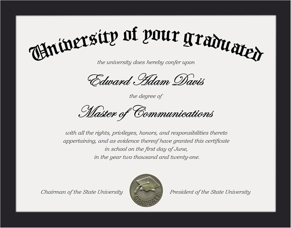 Certificate Frame with Clear Plexiglass, 8.5 by 11 Picture Diploma Document