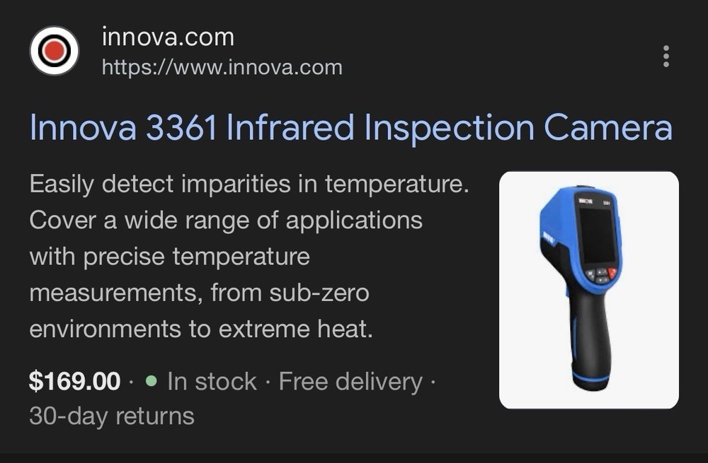 Innova 3361 Infrared Thermal Imaging Camera with Pouch