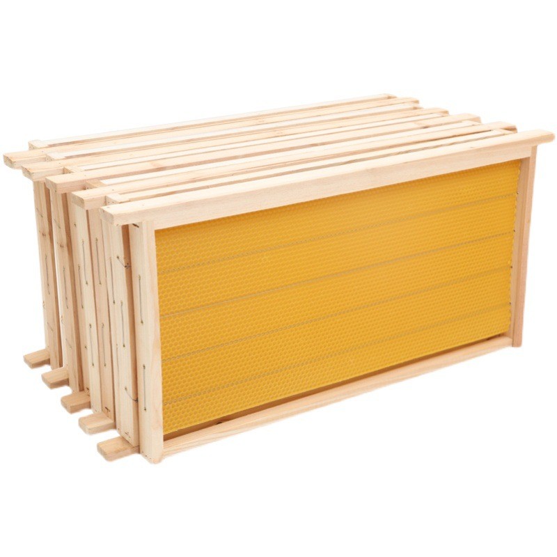 20 Assembled Beehive Frames, Coated Beeswax Foundations For Beekeeping
