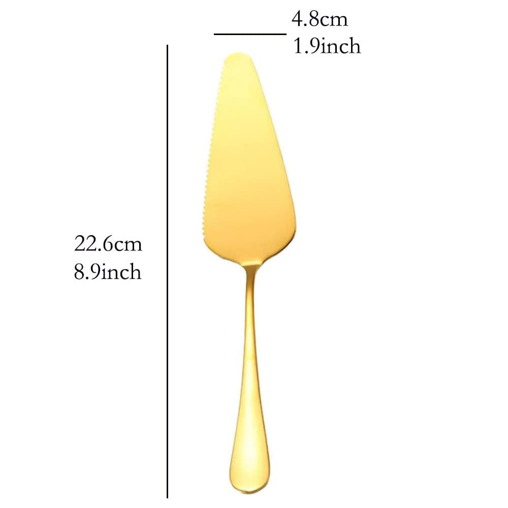 10 PCS Gold Cake Server Pie Holder Transfer Triangular Spade Serrated Edge